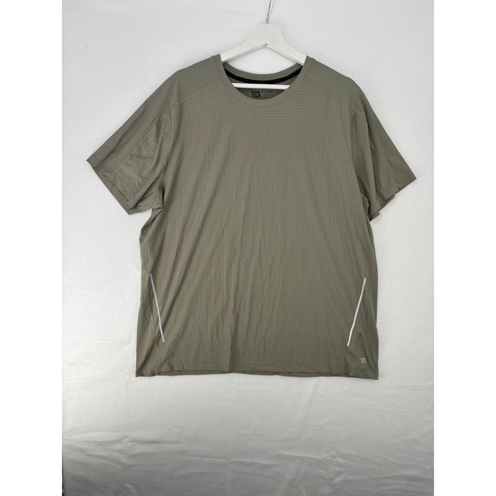 VRST Run Short Sleeve Tee Mens XL Olive Green Perforated Training Shirt